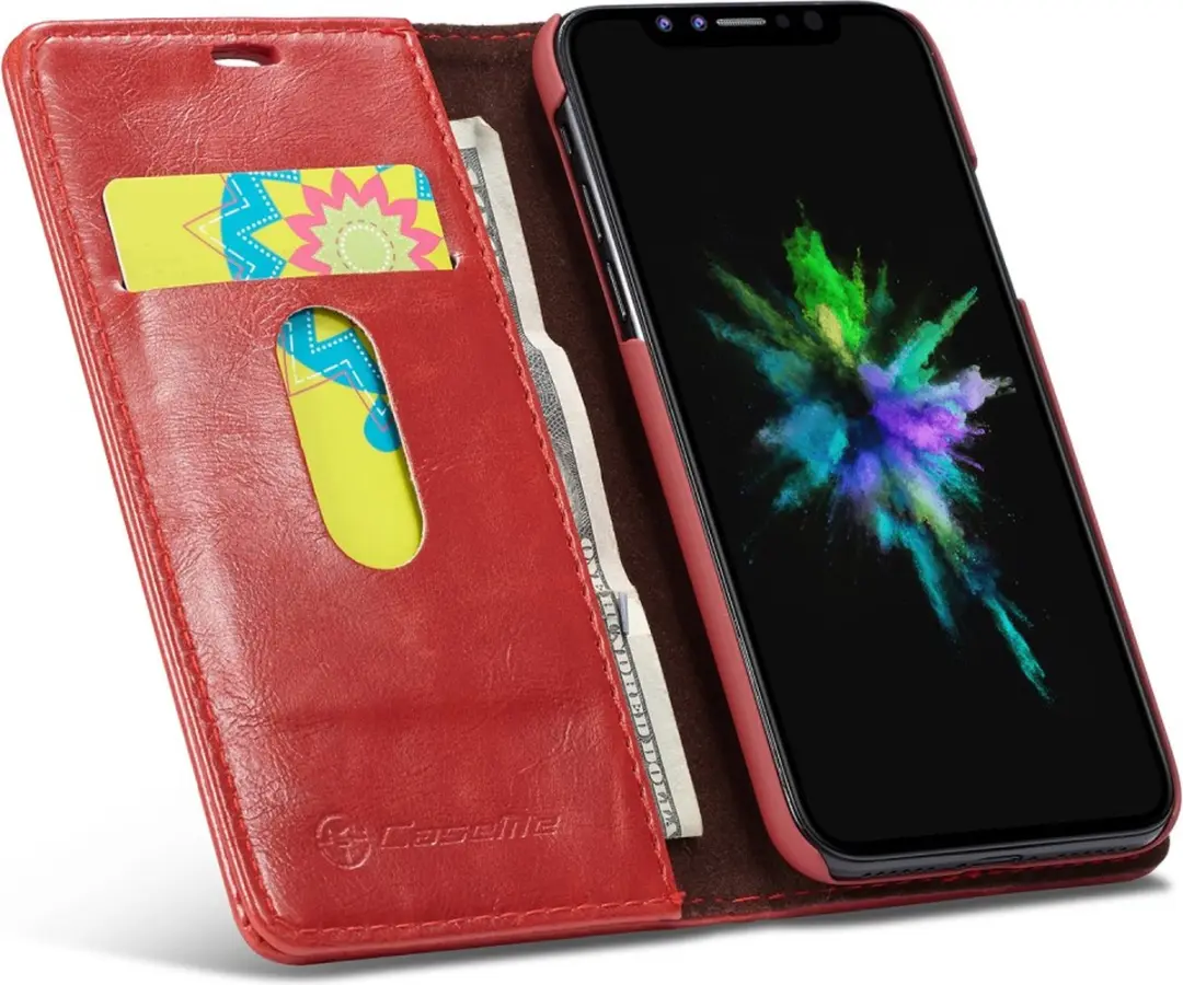 Caseme Kunstleer Wallet voor iPhone XR - 3 Pasjes - Rood