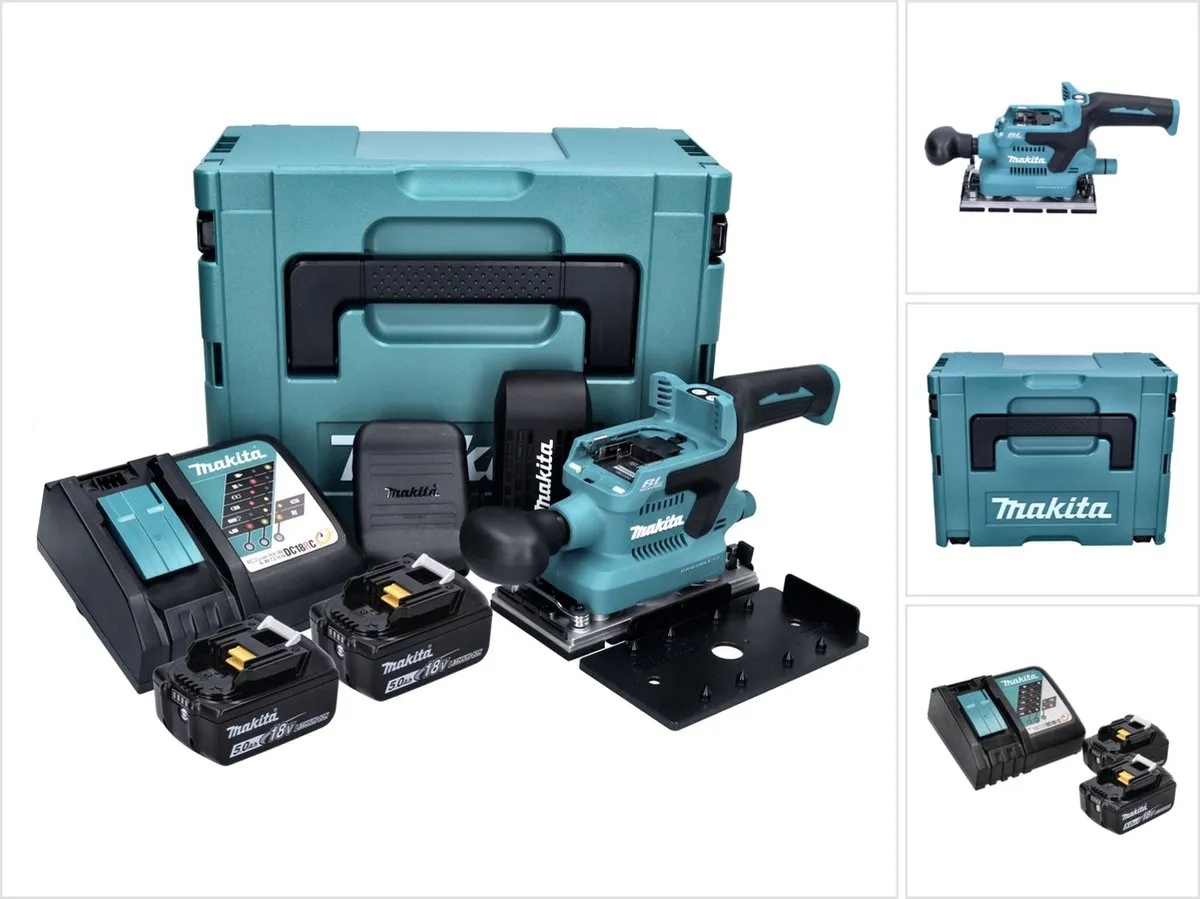 Makita DBO380RTJ Vlakschuurmachine 18V - 2x 5.0Ah