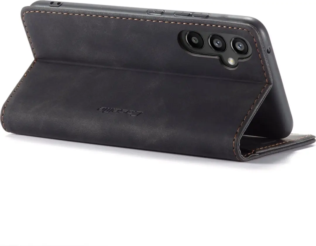 Caseme Retro Backcase Hoesje 10432 - Samsung Galaxy A34 - 2 Pasjes - Zwart