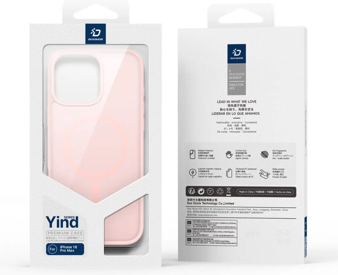 Dux Ducis Yind Serie Telefoonhoesje iPhone 16 Pro Max - Lichtroze - afbeelding 6 van 6
