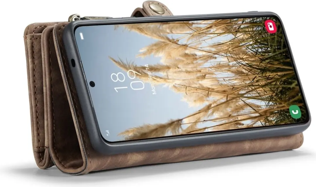 Caseme Samsung Galaxy S25 Plus Hoes - Vintage 2-in-1 Portemonnee Bruin
