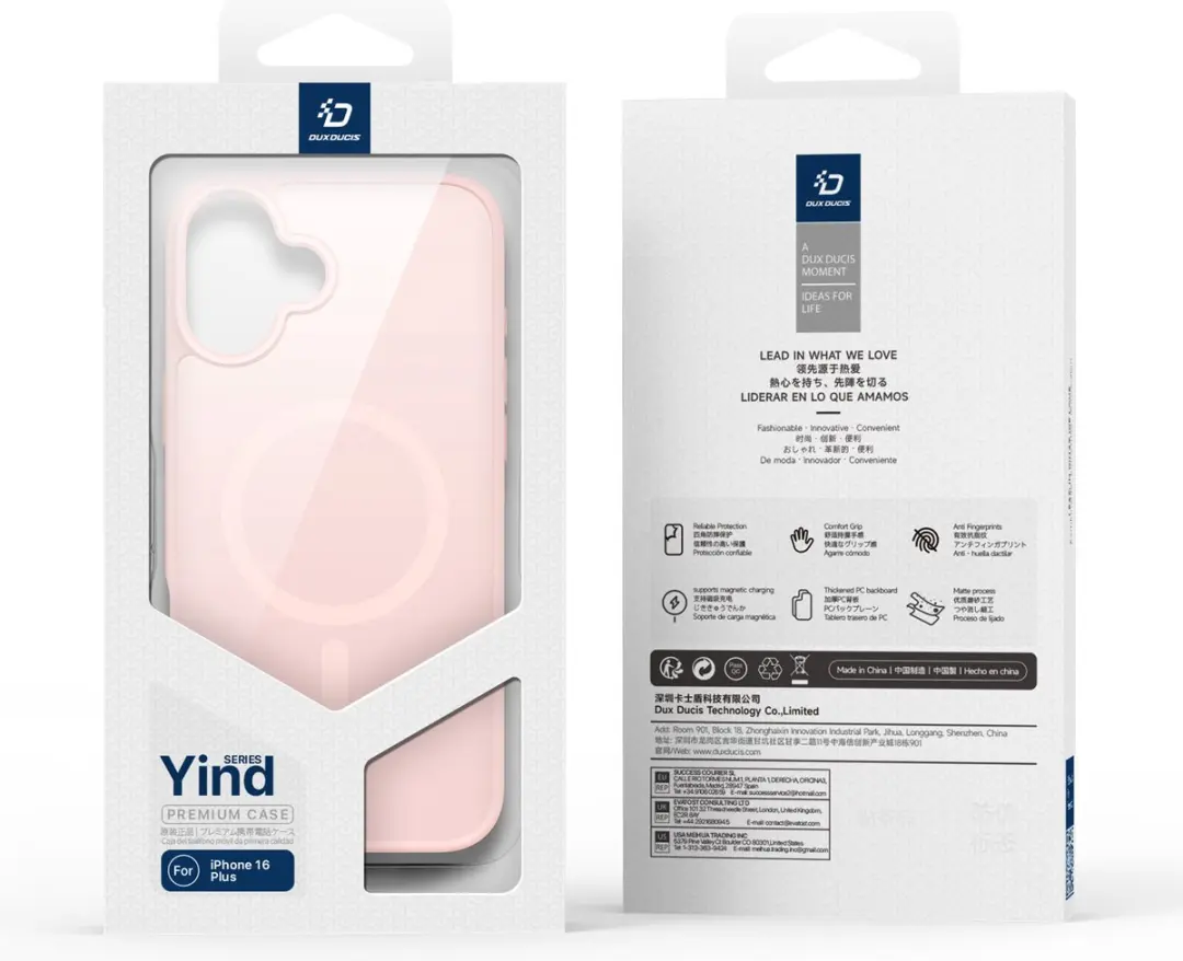 Dux Ducis Yind Serie Back Cover iPhone 16 Plus - Lichtroze