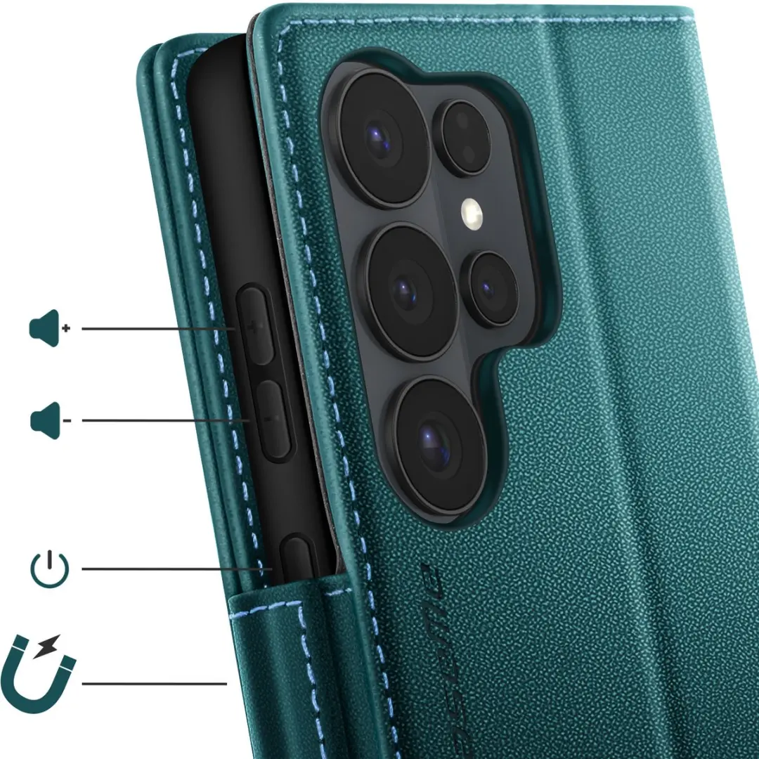 Caseme Etui Galaxy S26 Ultra Anti-RFID Donkergroen FOLIO-KAZME-GN-S26U