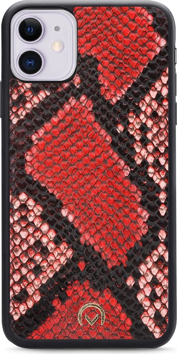 Mobilize iPhone 11/XR Clutch Case - Slangenprint Rood - 4 Pasjes