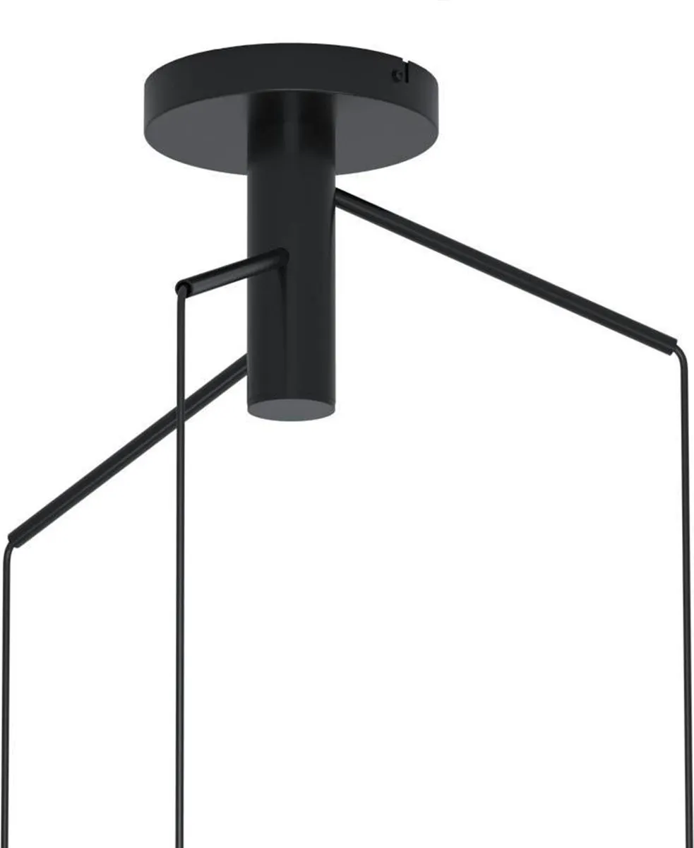 Eglo Mantunalle Hanglamp E27 - 3 Lichtpunten - Ø62cm - Zwart/Wit