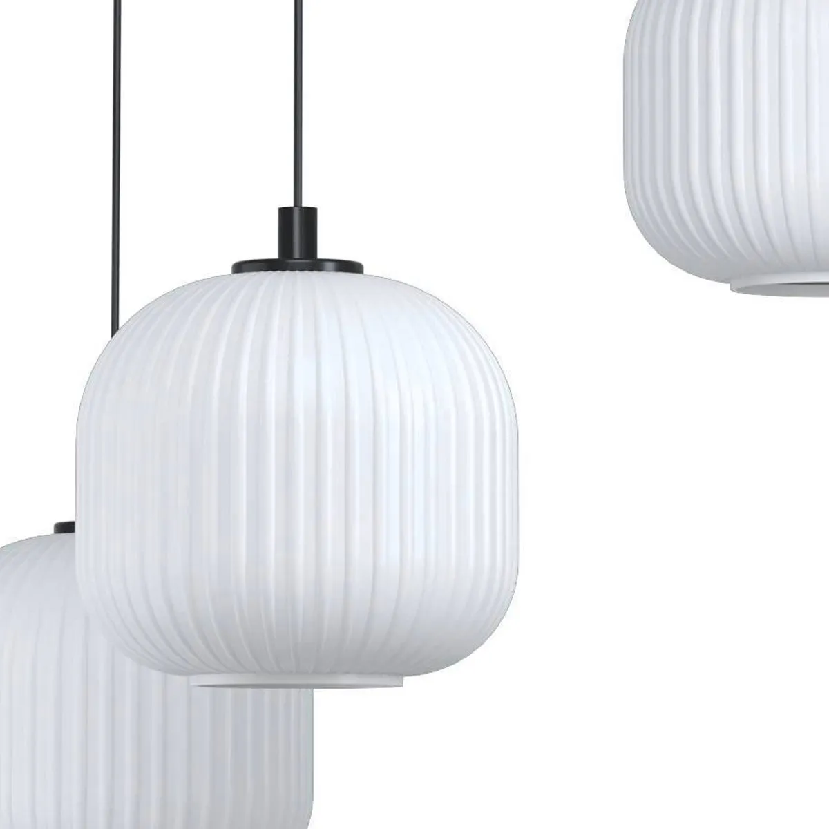 Eglo Mantunalle Hanglamp E27 - 3 Lichtpunten - Ø62cm - Zwart/Wit