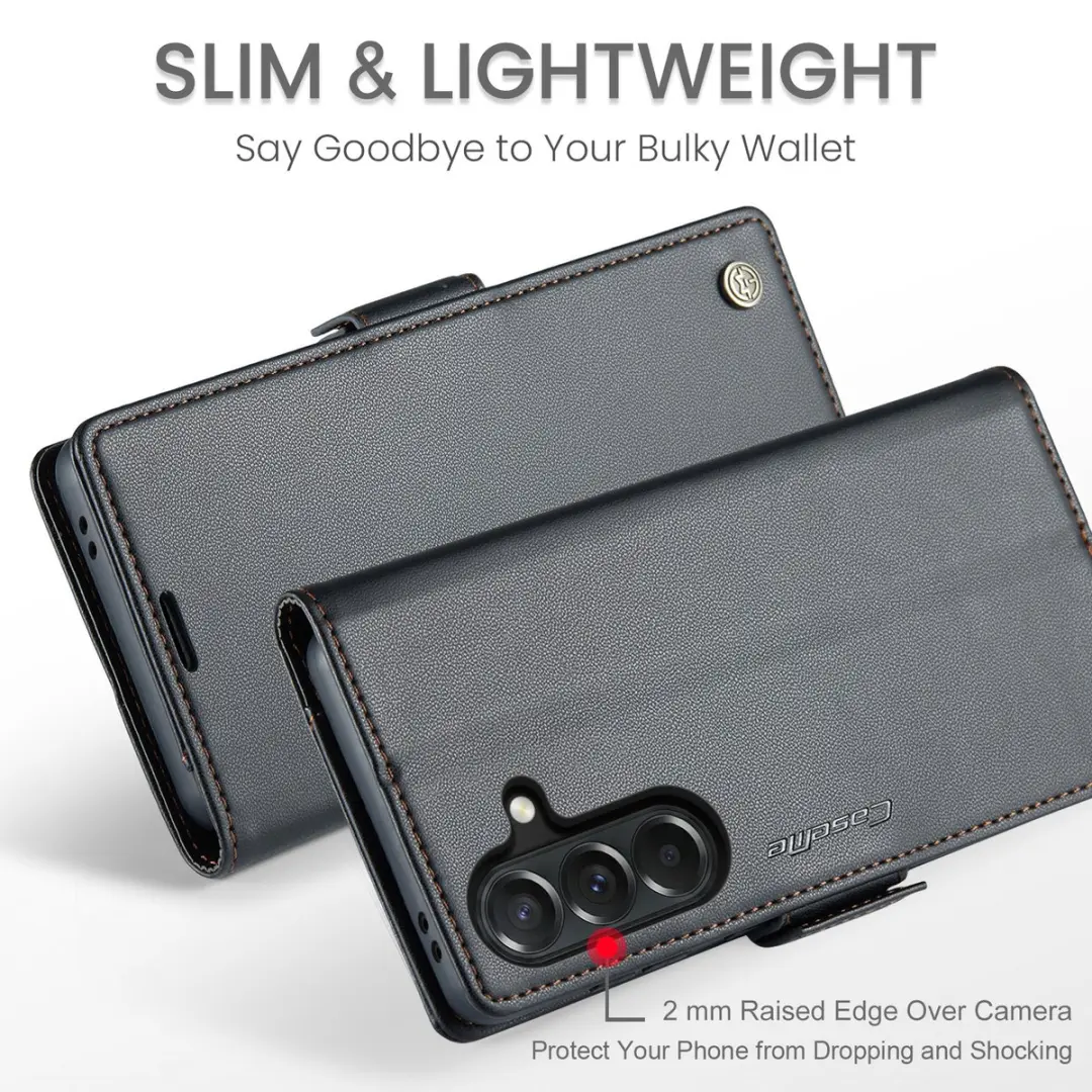 Caseme Wallet Case Samsung Galaxy A37 - RFID & Magneetsluiting - 3 Pasjes - Zwart