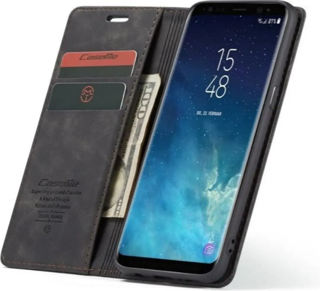 Caseme Bookcase Telefoonhoes Oppo Reno 5Z - 2 Pasjes - Zwart