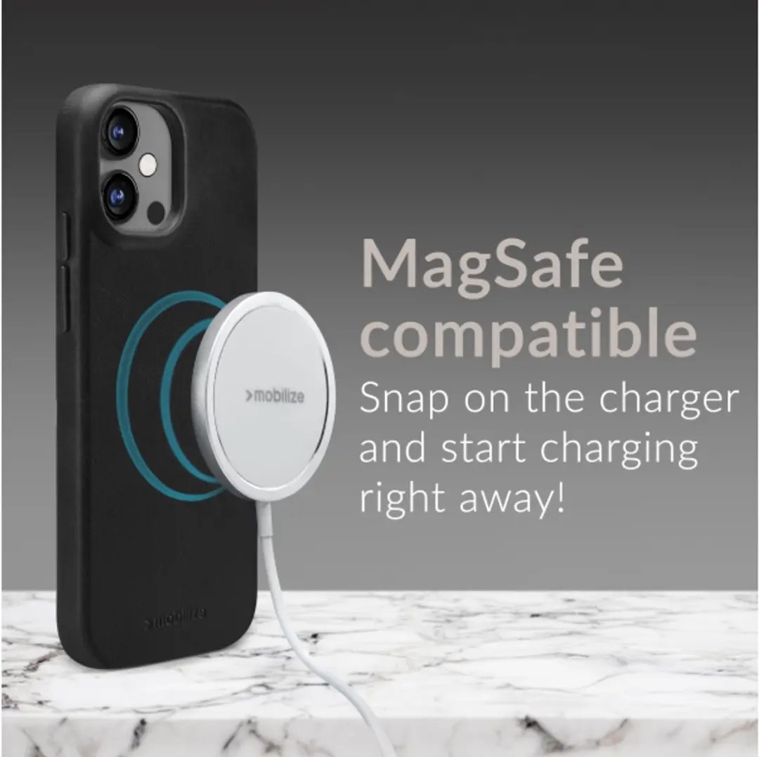 Mobilize iPhone Air MagSafe Hoesje - Echt Leer Zwart