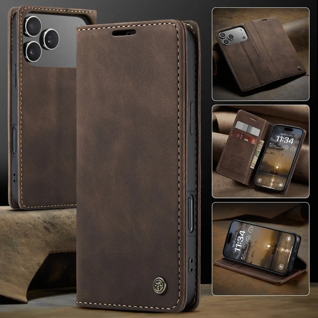 CaseMe 013 Book Case iPhone 17 Pro Max - Donkerbruin