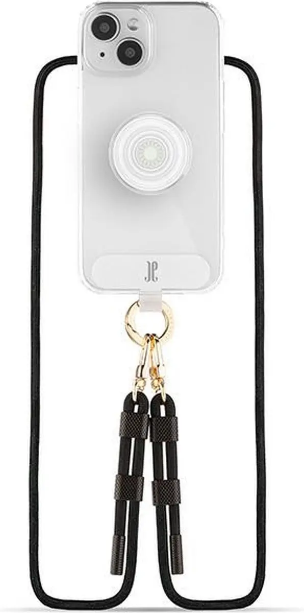 Just Elegance iPhone 15 Hard Case - Transparant met PopGrip