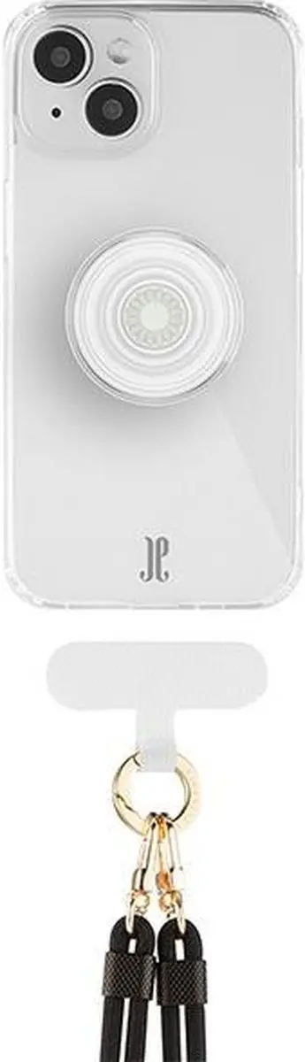 Just Elegance iPhone 15 Hard Case - Transparant met PopGrip