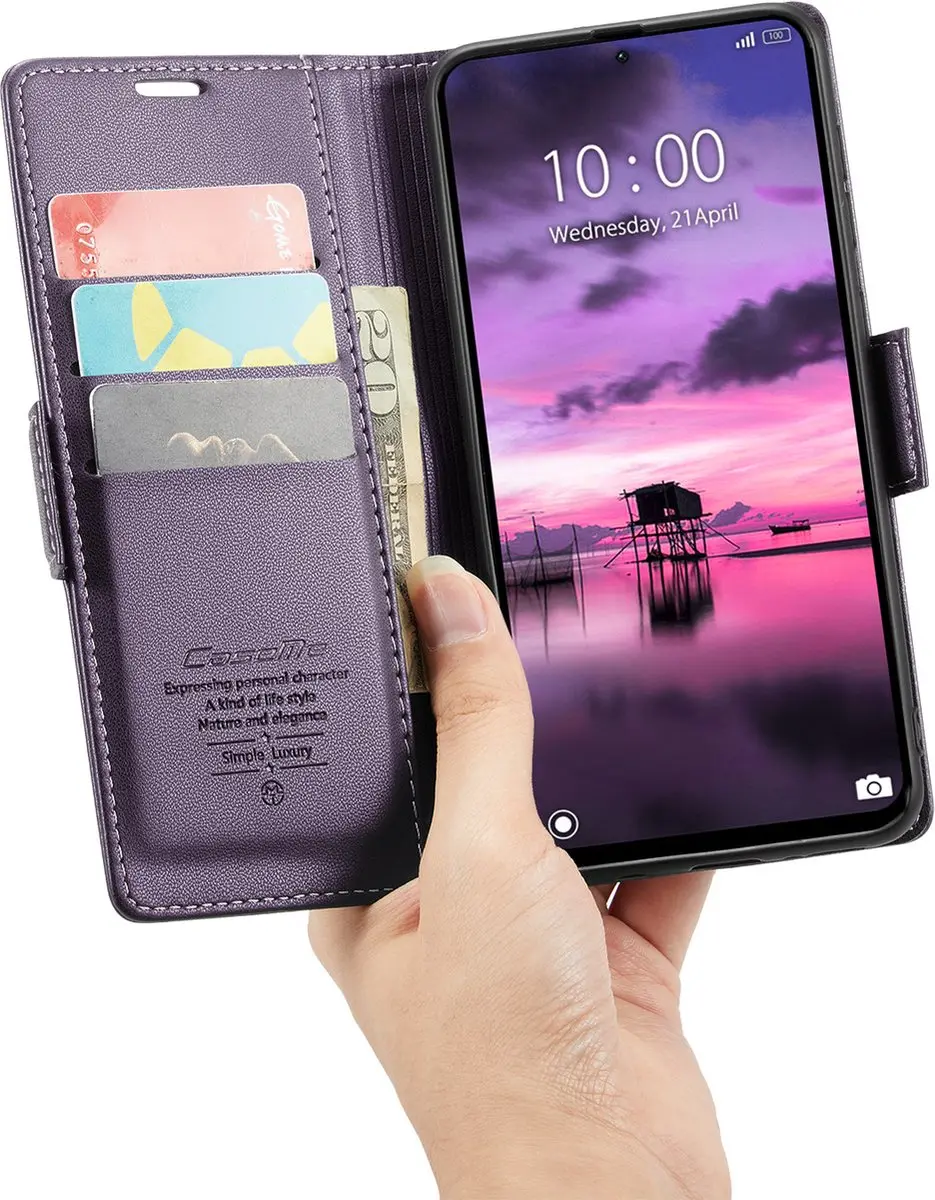 Caseme Wallet Case voor Xiaomi Redmi Note 13 Pro 4G - Paars