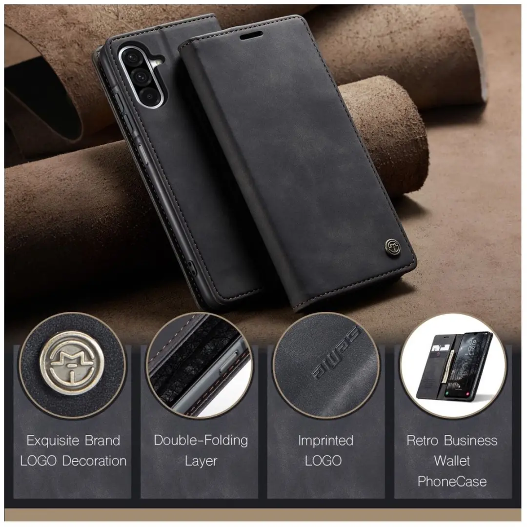Caseme 013 Hoesje Samsung Galaxy A17 - Book Case Portemonnee - 2 Pasjes - Zwart