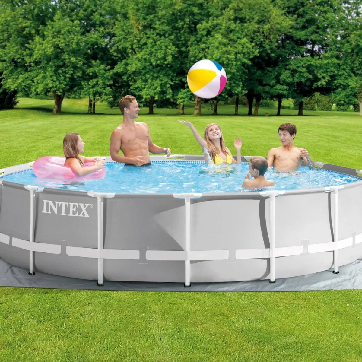 Intex Prism Frame 26720GN Opzetzwembad - Ø427cm x 107cm - Lichtgrijs