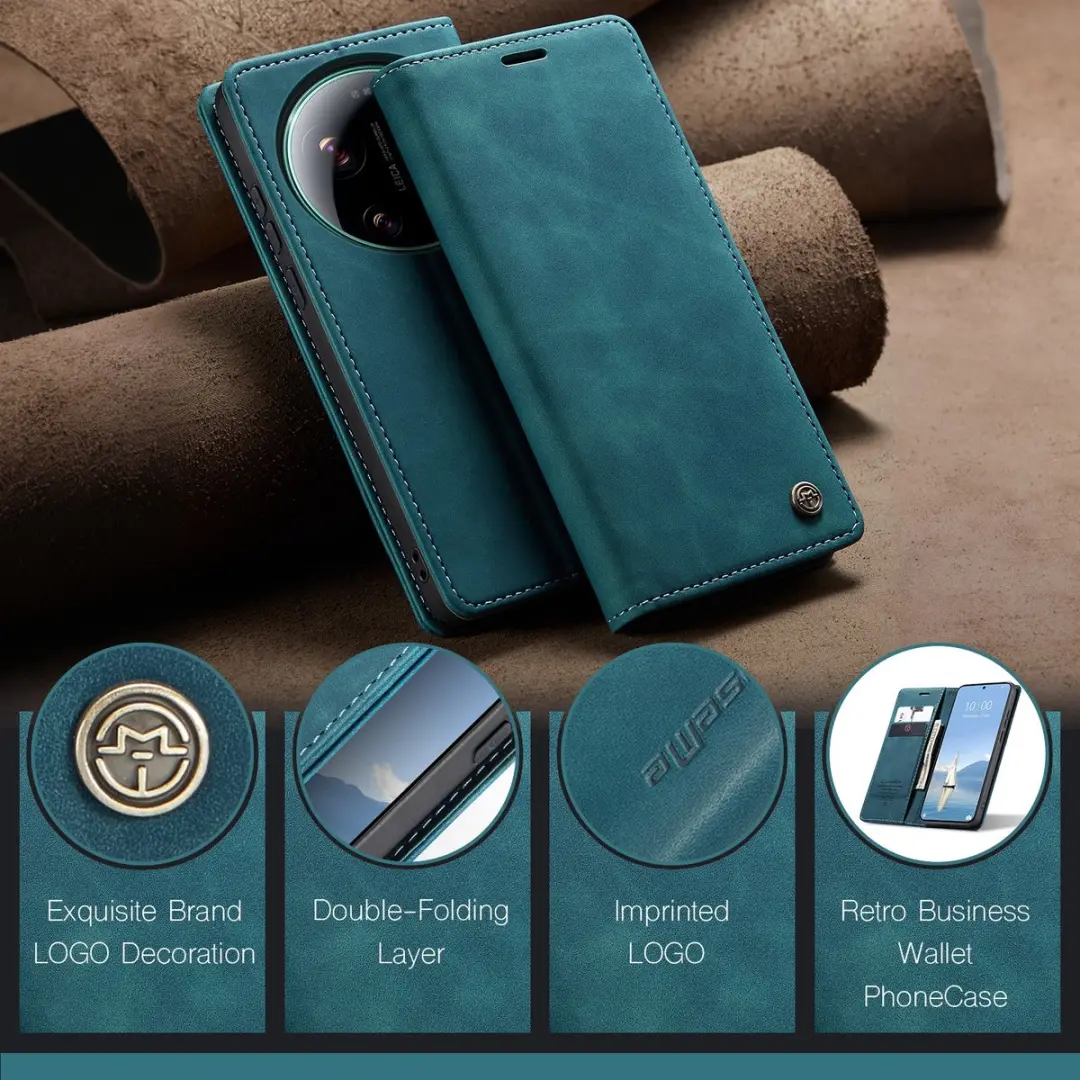 Caseme Hoesje Xiaomi 17 Ultra Book Case - Blauw - 2 Pasjes - afbeelding 6 van 6