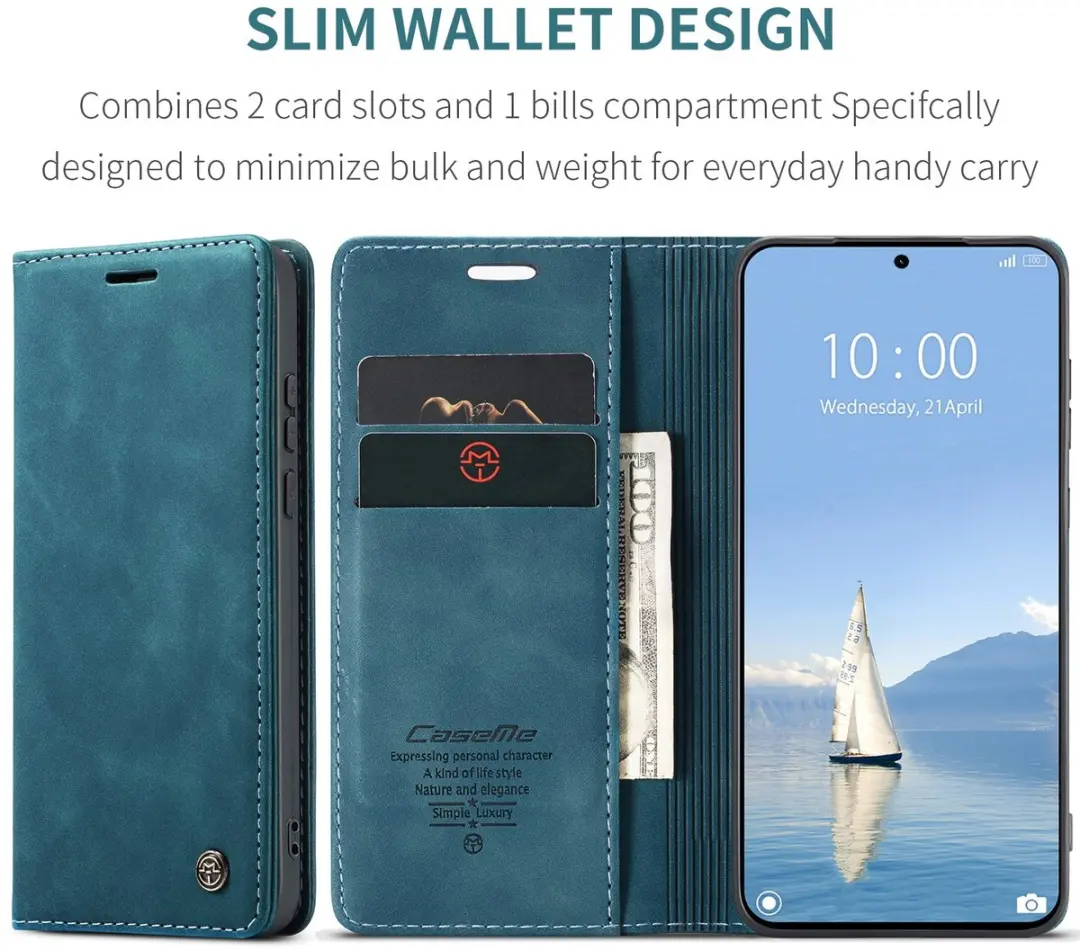 Caseme Hoesje Xiaomi 17 Ultra Book Case - Blauw - 2 Pasjes