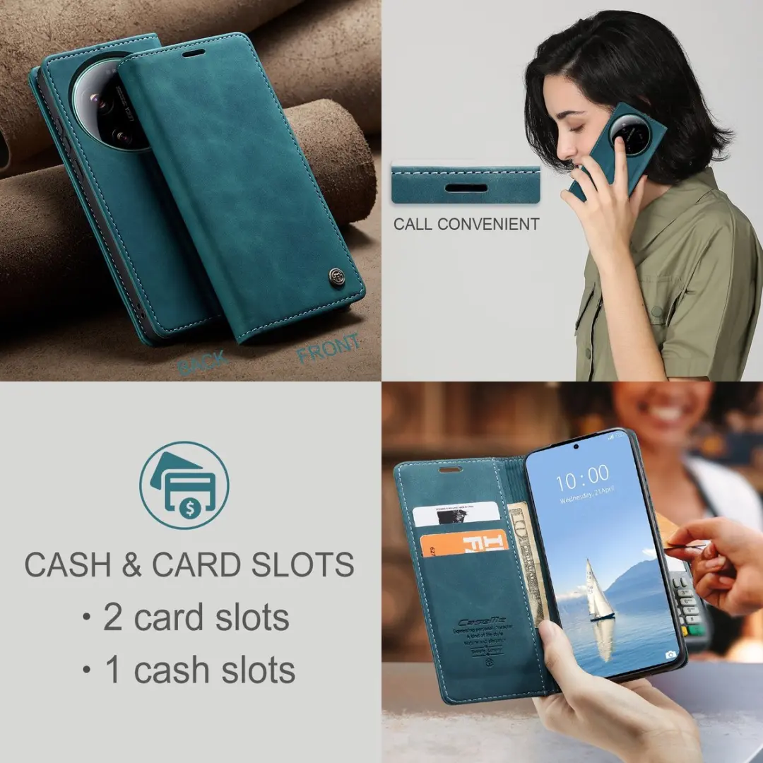 Caseme Hoesje Xiaomi 17 Ultra Book Case - Blauw - 2 Pasjes