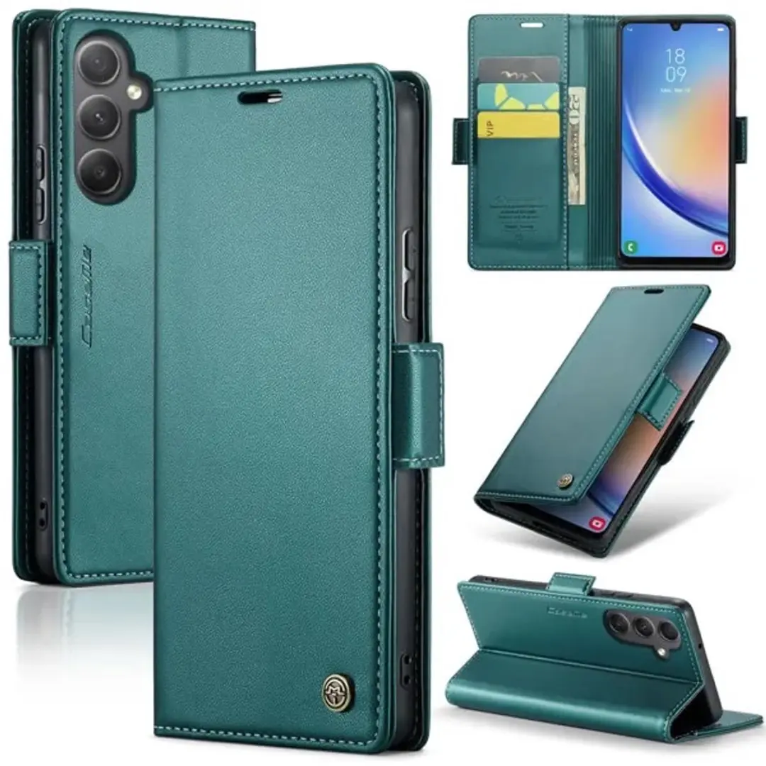 Caseme Wallet Case Groen voor Samsung Galaxy A34 5G