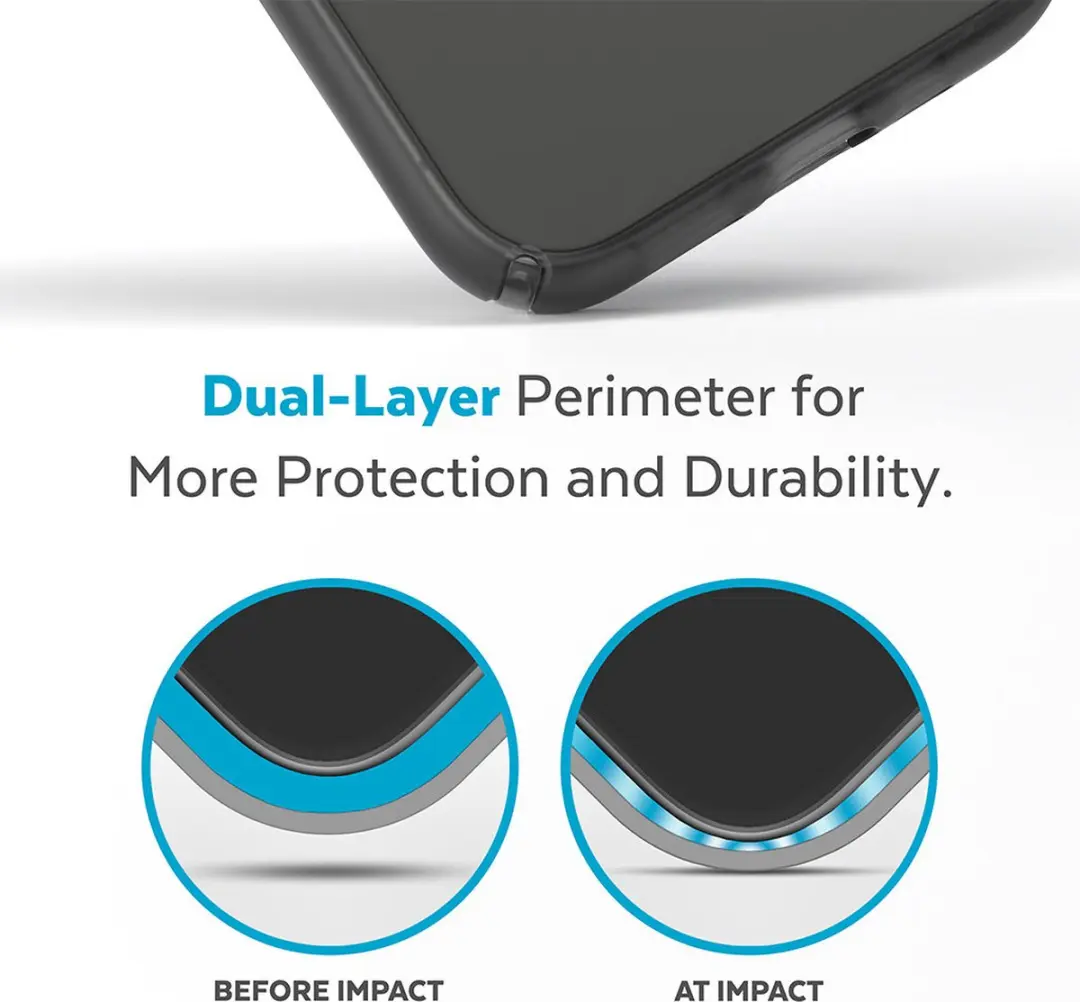 Speck Presidio Perfect Clear iPhone 14 Pro Hoesje - Zwart Transparant