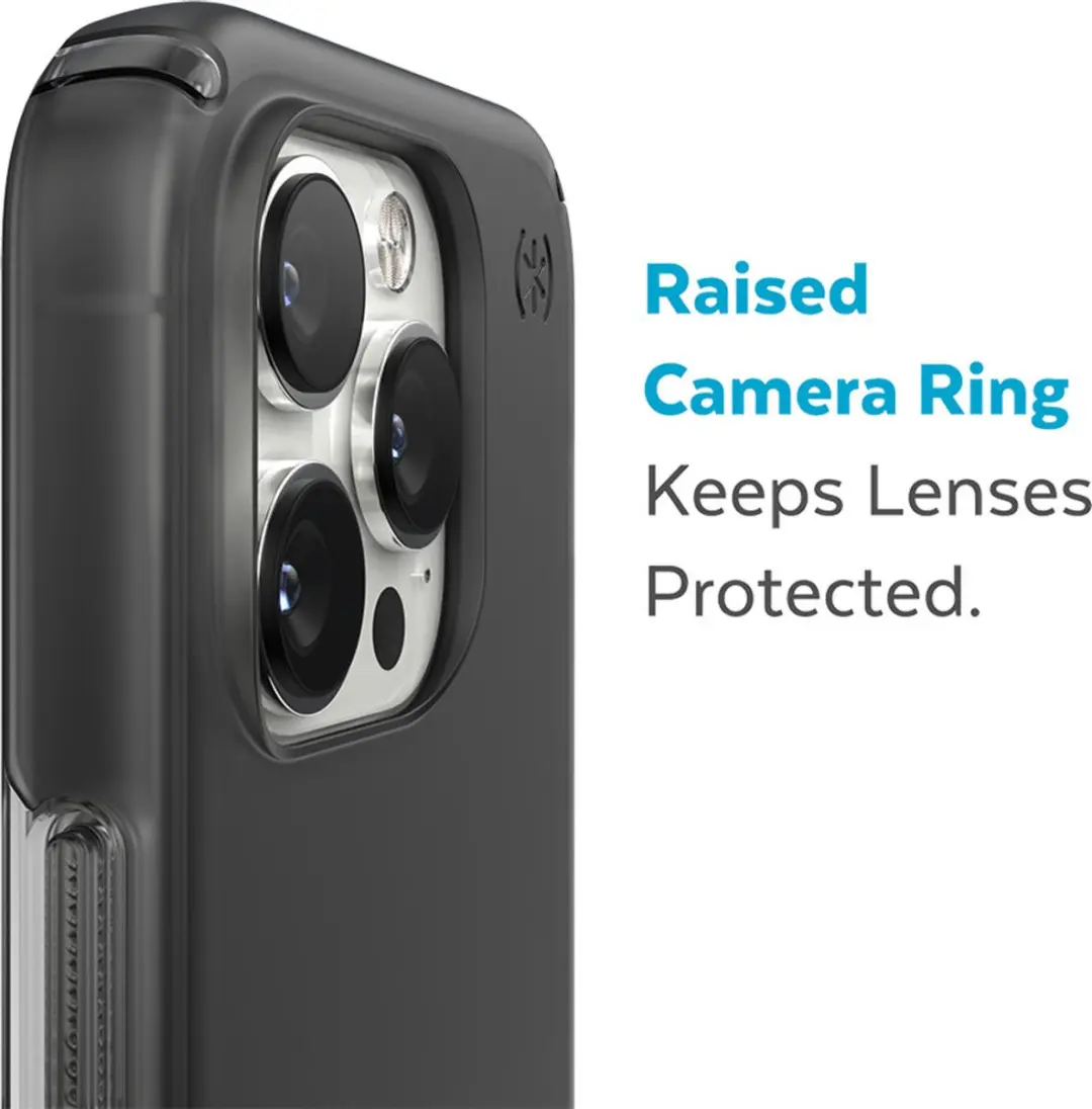 Speck Presidio Perfect Clear iPhone 14 Pro Hoesje - Zwart Transparant