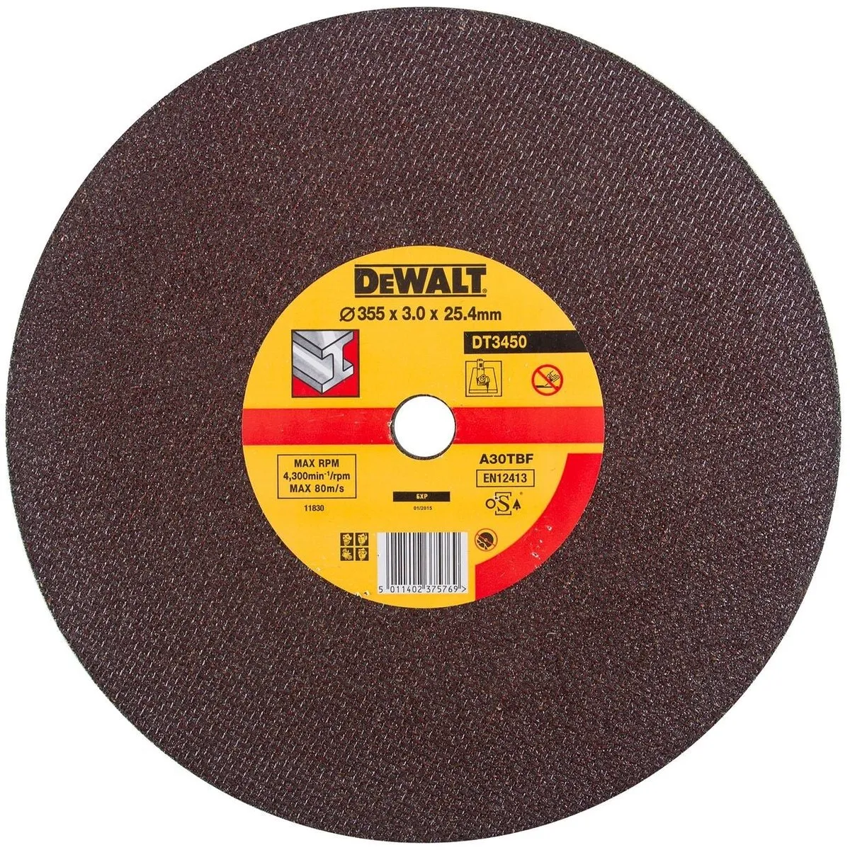 DeWalt DT3450 Doorslijpschijf 350mm - 25.4mm As - Staal