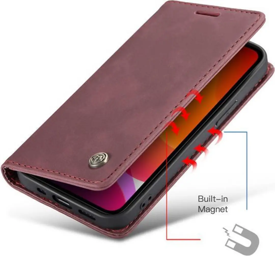 CaseMe iPhone 13 Pro Wallet Bookhoesje IP13P-39 - Rood