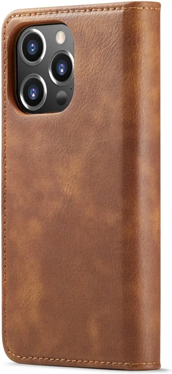 DG.MING iPhone 16 Pro Hoesje 2-in-1 Book Case - Bruin