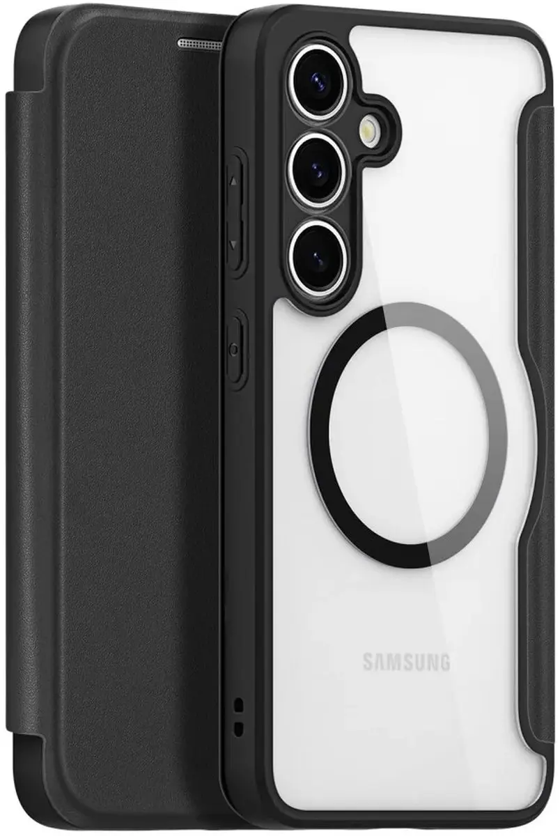 Dux Ducis Skin X Pro Hoesje Samsung Galaxy S25 - MagSafe/Qi2 - 2 Pasjes - Transparant Zwart