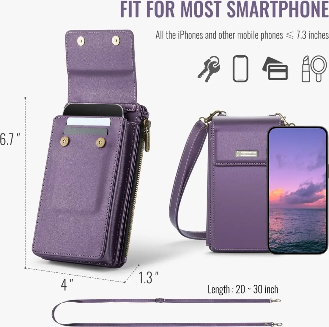 Caseme Me50 Crossbody Telefoontasje - Paars - afbeelding 6 van 6