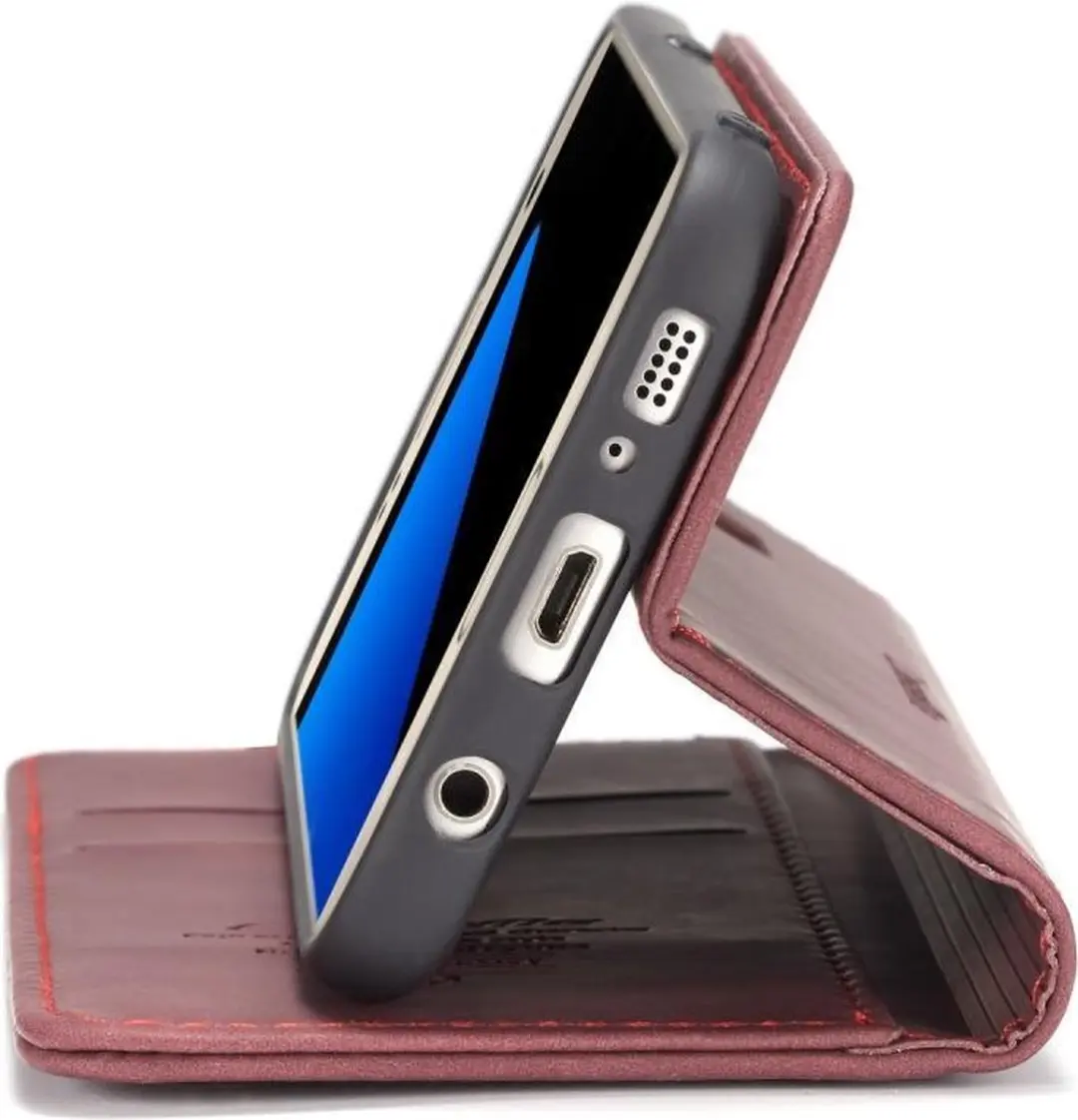 Caseme Book Case Samsung Galaxy S7 - Bordeaux - 2 Pasjes