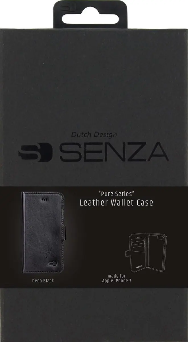 Senza Pure Leather Wallet Apple iPhone 7/8/SE - Zwart