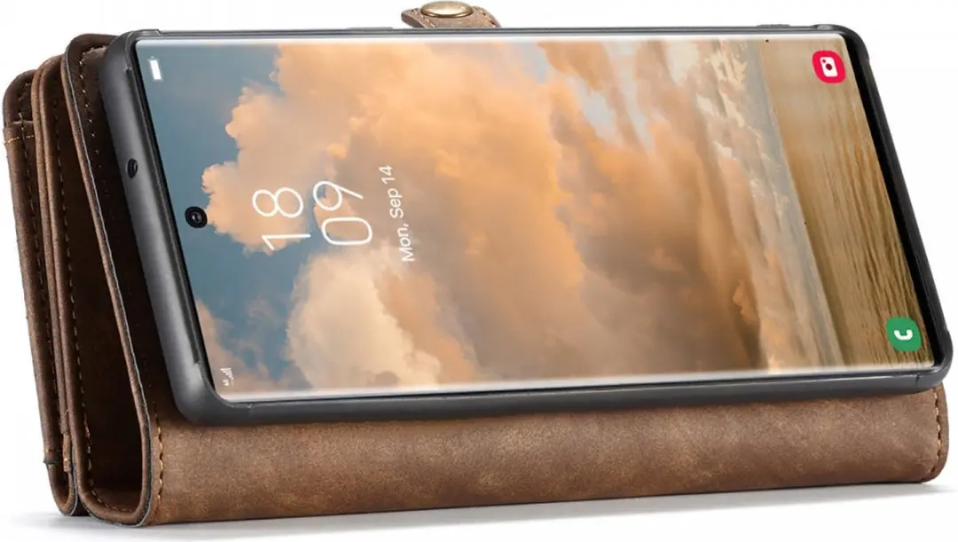Caseme 008 Book Case Samsung Galaxy S22 Ultra - 10 Pasjes - Bruin
