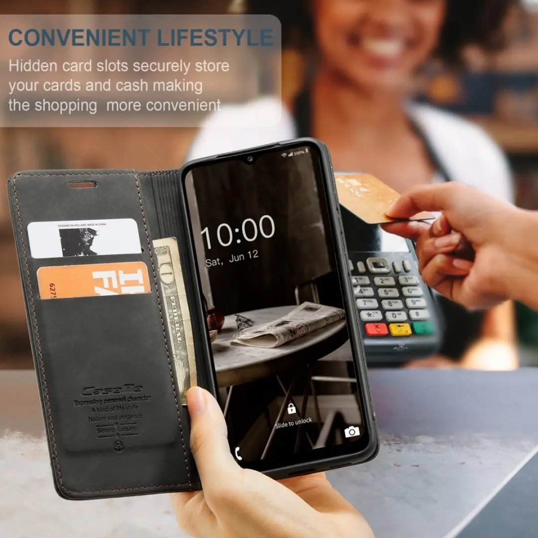 Caseme 013 Book Case Hoesje - Samsung Galaxy A14 - Zwart