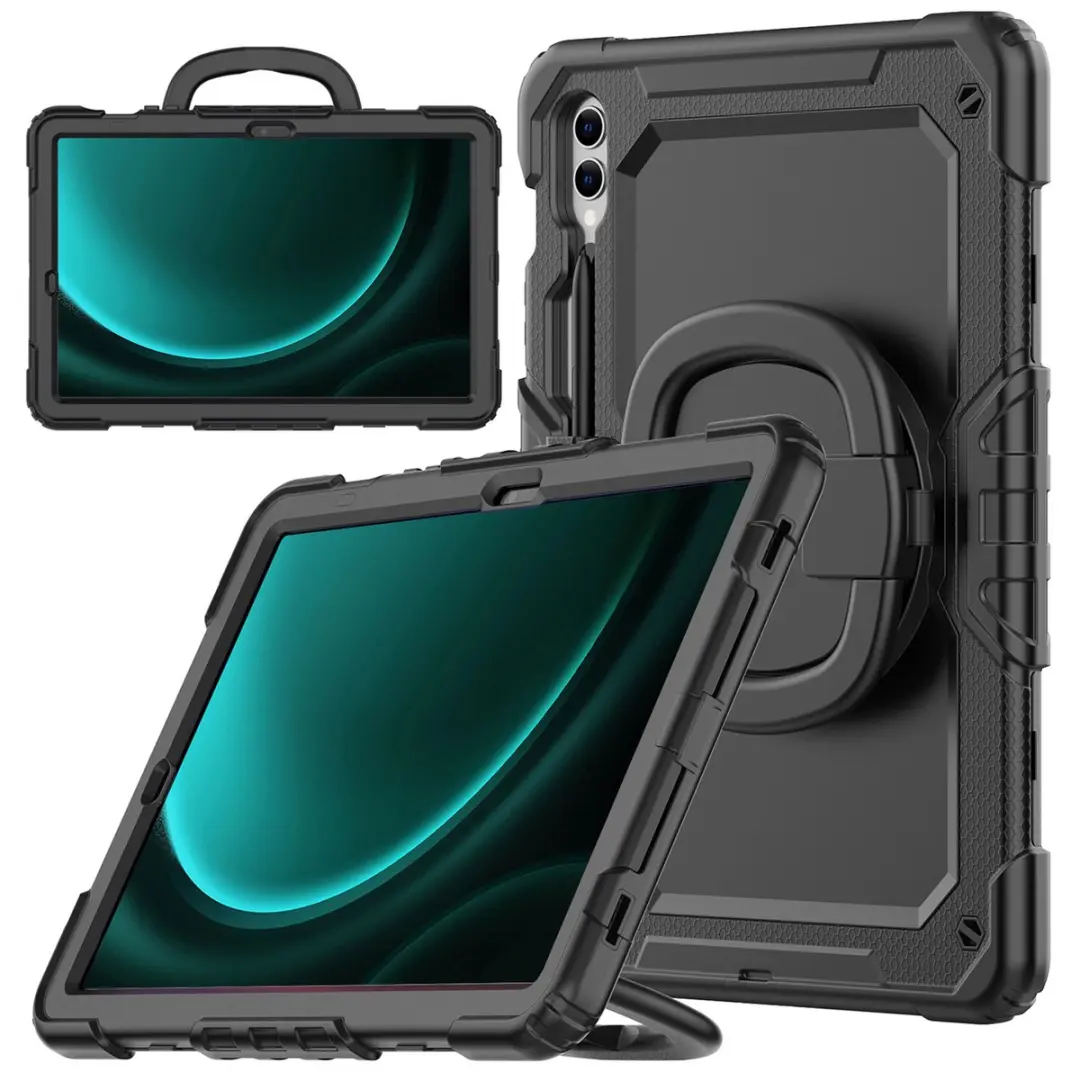 Mobilize Rotating Defender MOB-FHPCB-GALTABS9FEP124 Tablethoes - Samsung Galaxy Tab S9 Plus - Zwart