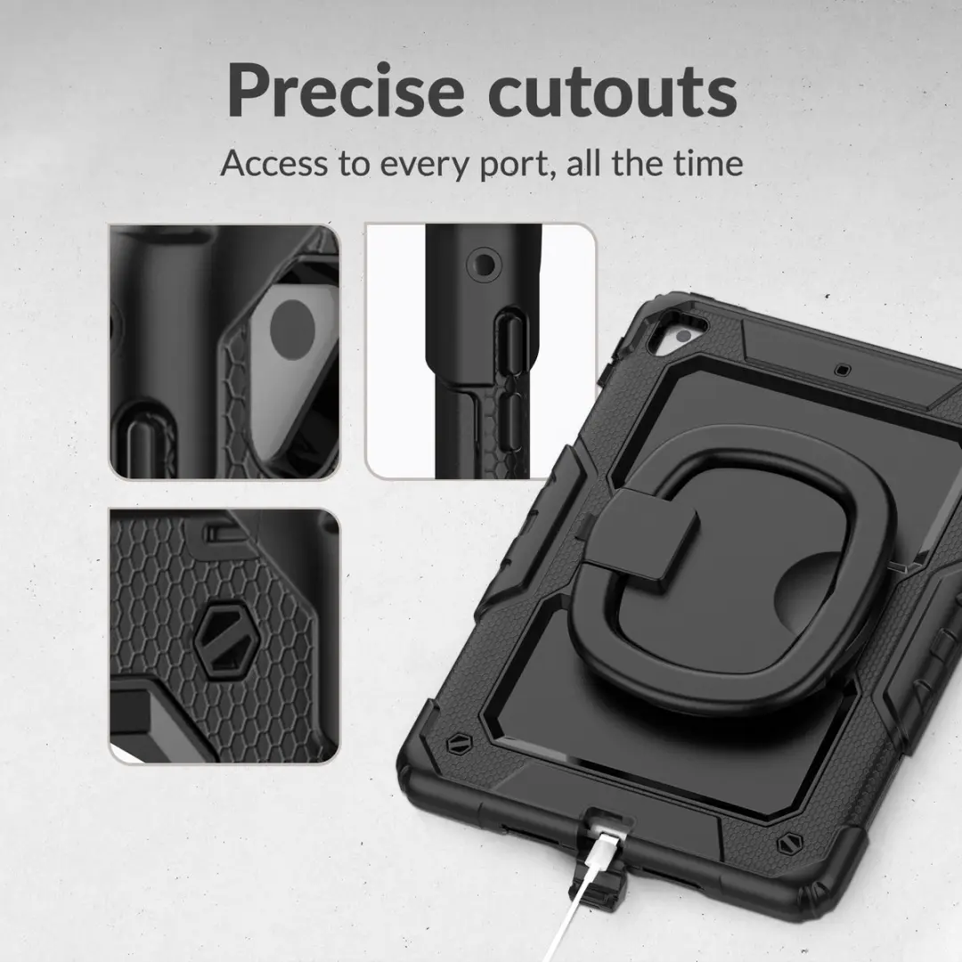 Mobilize Rotating Defender MOB-FHPCB-GALTABS9FEP124 Tablethoes - Samsung Galaxy Tab S9 Plus - Zwart