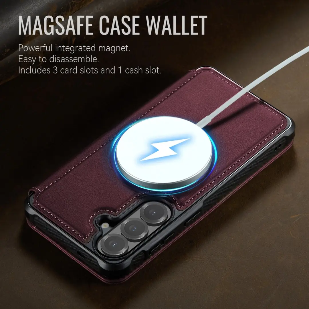 Caseme Hoesje Samsung Galaxy S26 Plus MagSafe Rood - 3 Pasjes