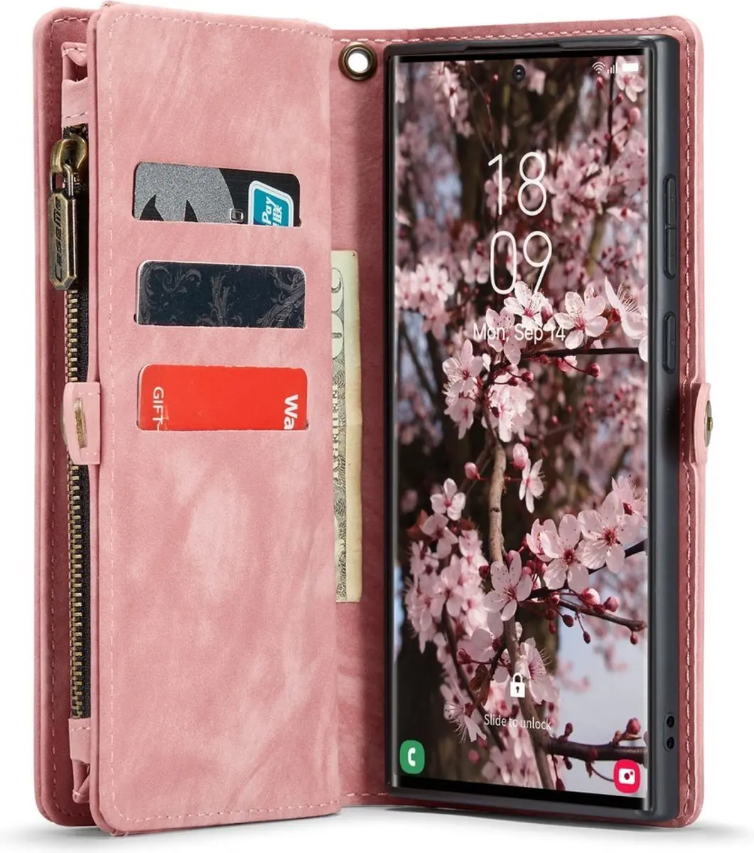 Caseme 008 Hoesje Samsung Galaxy S24 Ultra - Roze - 5 Pasjes - afbeelding 6 van 6