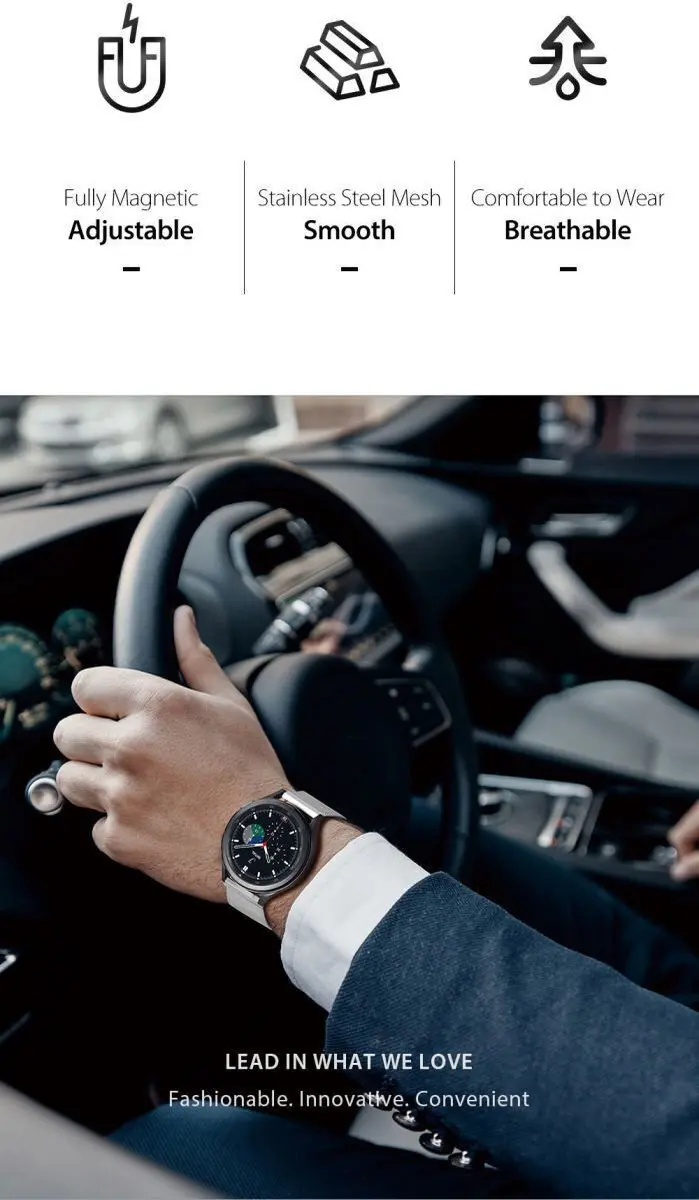 Dux Ducis Milanese Staal Smartwatchband 22mm - Blauw
