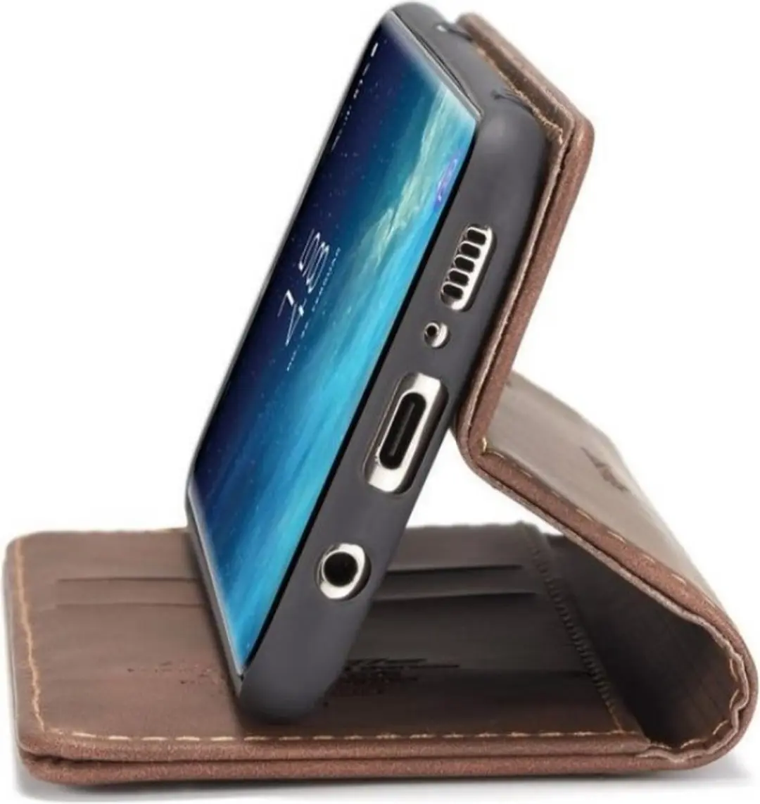 Caseme Bookcase Telefoonhoes Oppo Reno 5 Lite - Donkerbruin