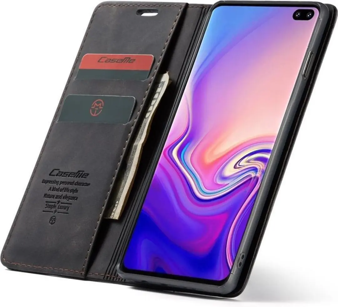 Caseme Book Case Samsung Galaxy S10+ - 2 Pasjes - Zwart