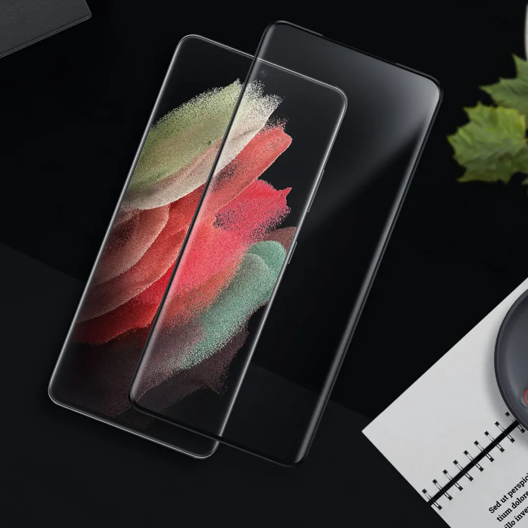 Amorus Tempered Glass Screenprotector Samsung Galaxy S21 Ultra - Zwart