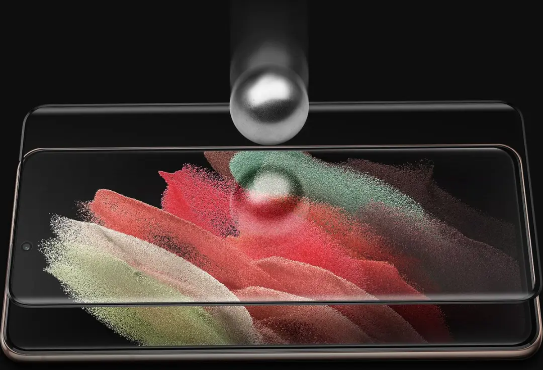 Amorus Tempered Glass Screenprotector Samsung Galaxy S21 Ultra - Zwart - afbeelding 6 van 6