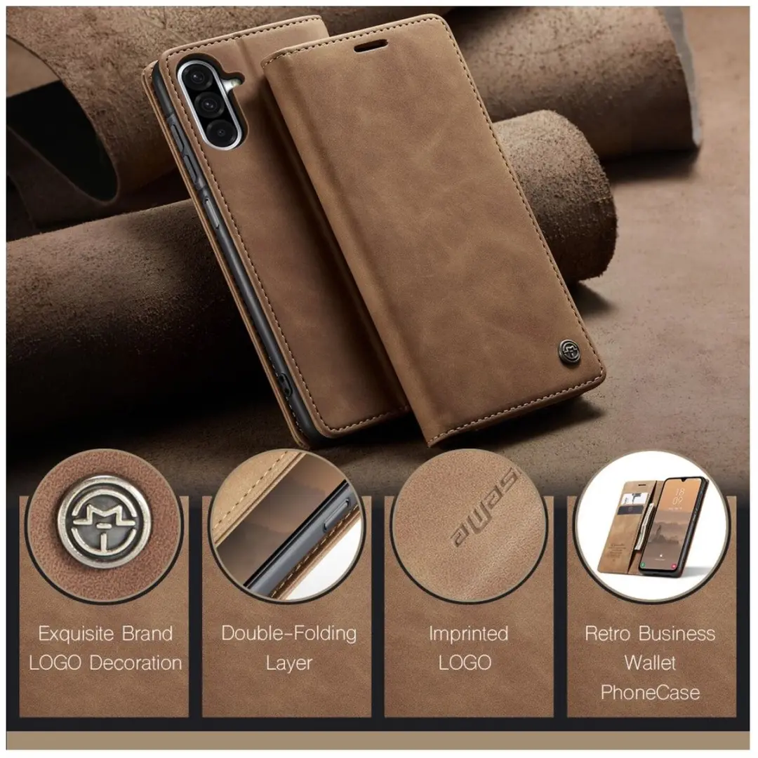 Caseme 013 Hoesje Samsung Galaxy A17 - Book Case Bruin