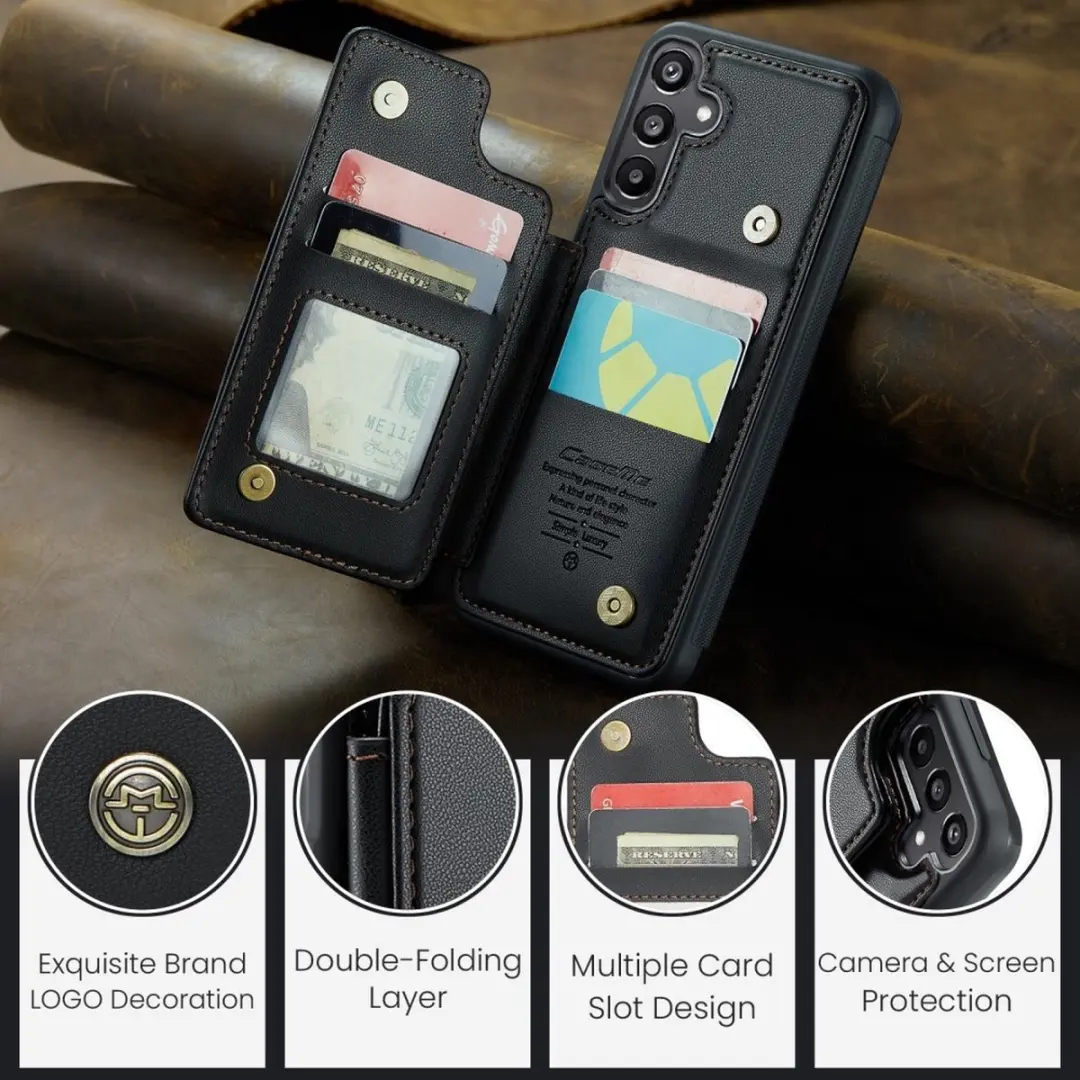 Caseme C22 Hoesje Samsung Galaxy A16 - Pasjeshouder - Zwart