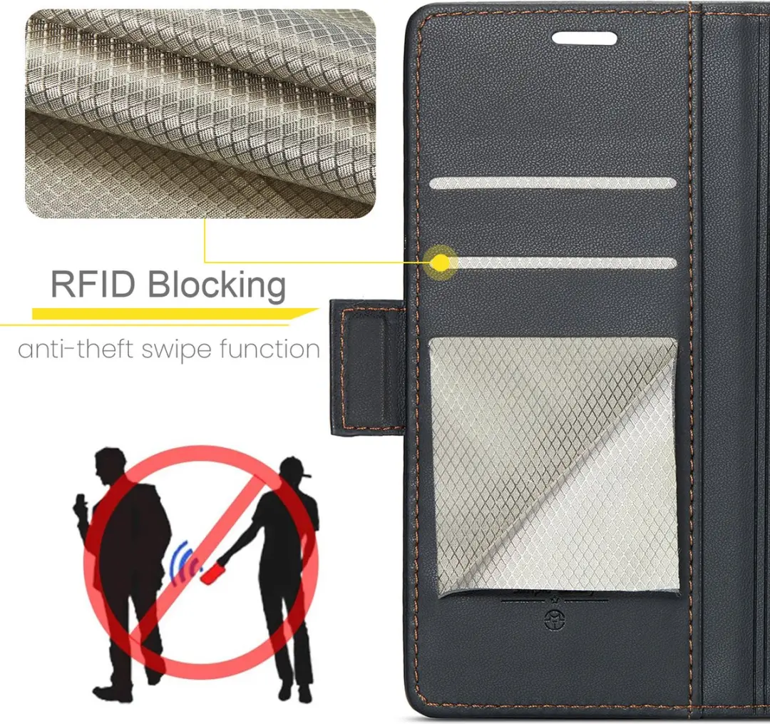 CaseMe Wallet Case OPPO Reno8 5G - RFID & Magneetsluiting - 3 Pasjes - Zwart