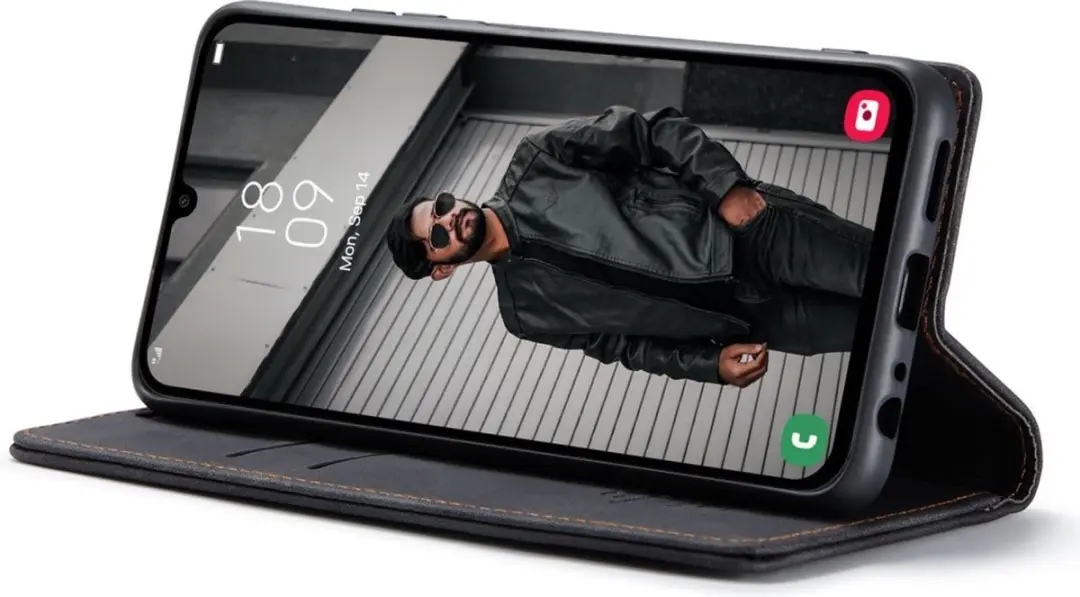 Caseme 013 Book Case Hoesje Samsung Galaxy A15 - 2 Pasjes - Zwart