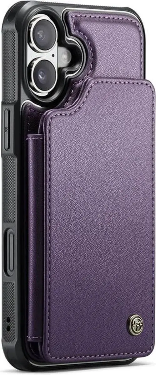 Caseme Portemonnee Backcover iPhone 16 - Anti-RFID - 4 Pasjes - Paars