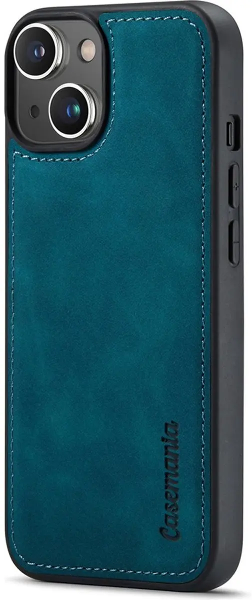 Caseme Bookcase Hoesje iPhone 15 Plus - Groen - Kunstleer - 4 Pasjes