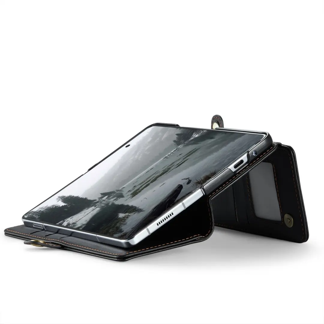 Caseme Luxe Wallet Case Polskoordje Galaxy Z Fold 7 - 7 Pasjes - Zwart
